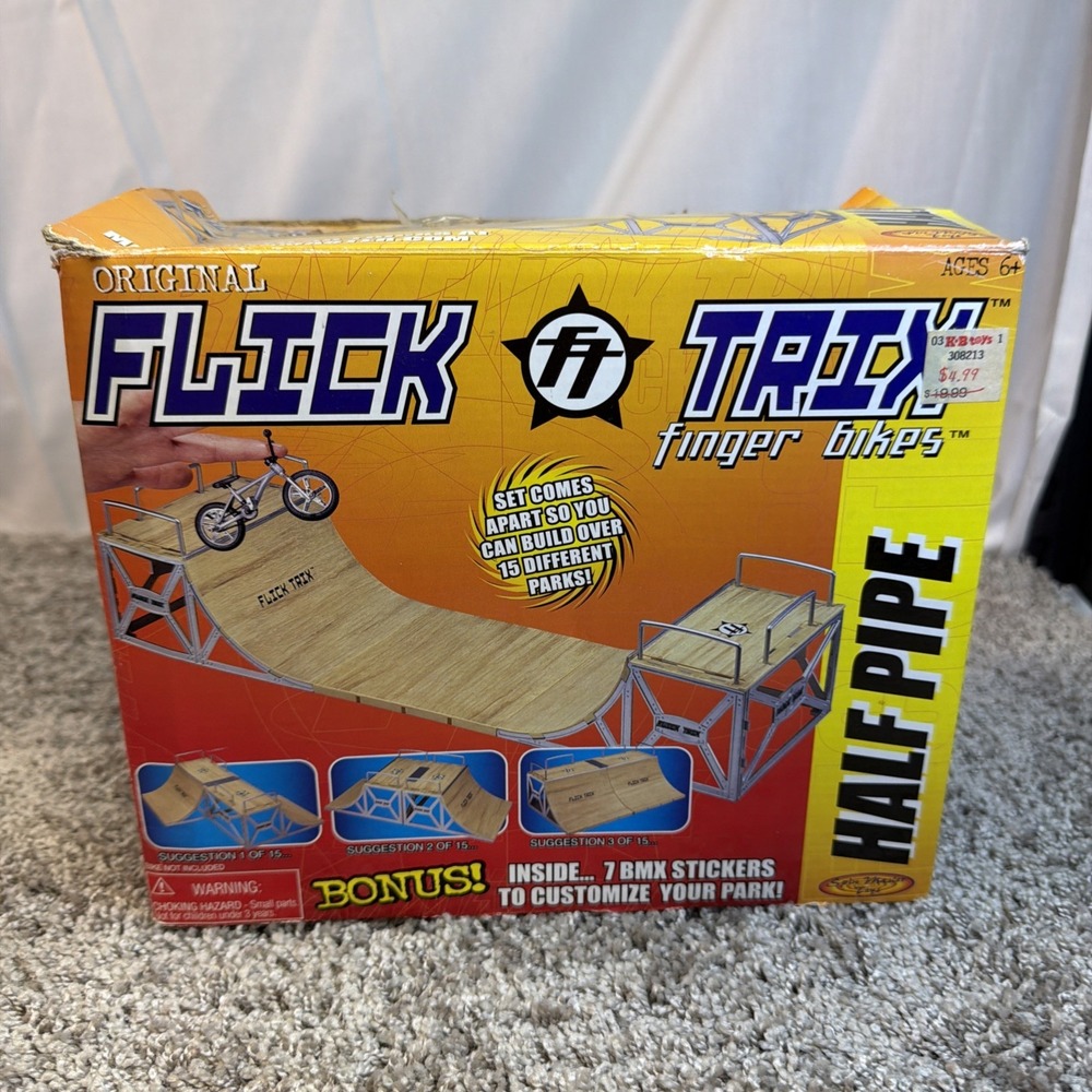 2000 Flick Trix Finger Bikes Extreme Half Pipe Park Missing Rails With Box used